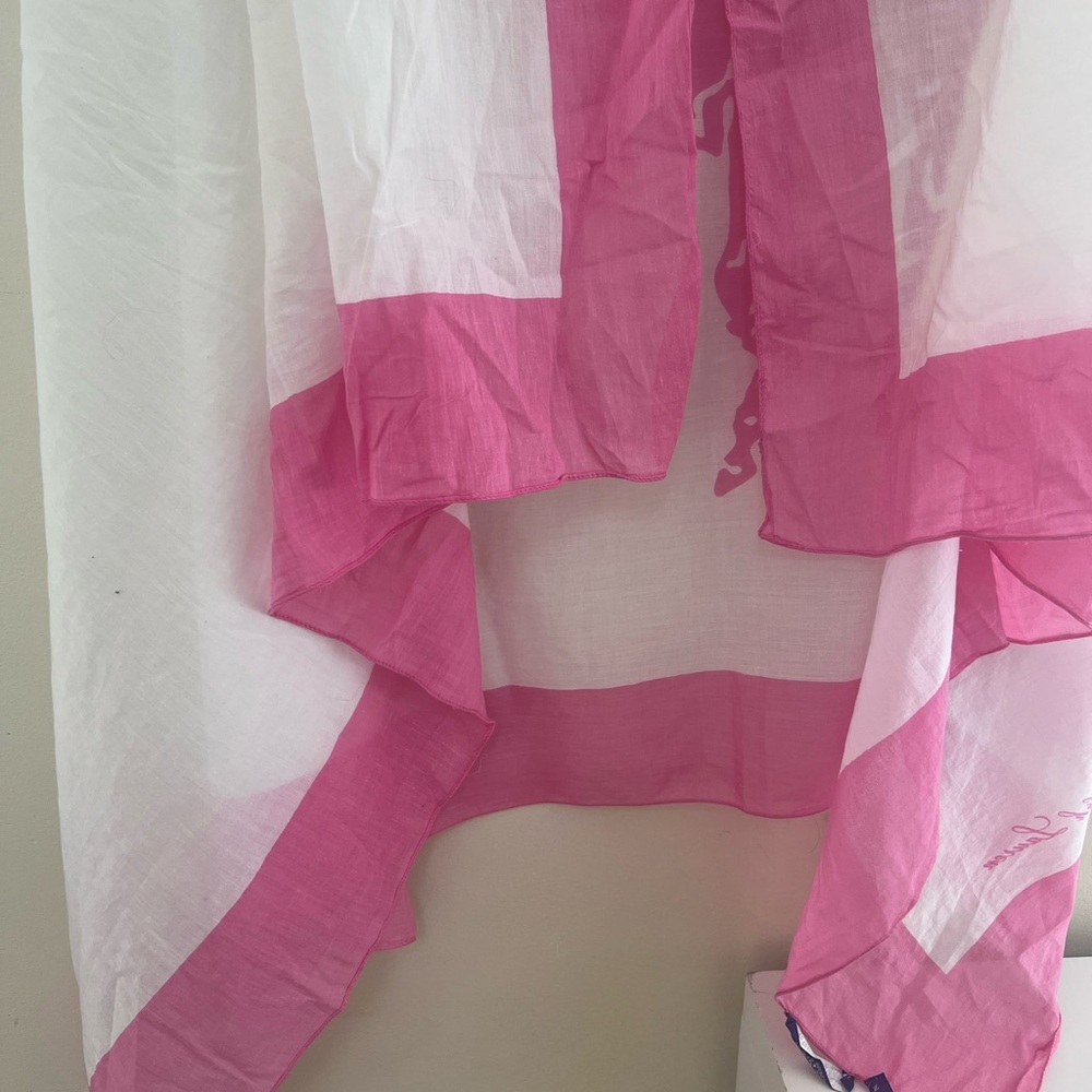 Ralph Lauren Pink and White Scarf - Picture 4 of 12